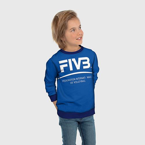 Детский свитшот Волейбол FIVB / 3D-Синий – фото 3