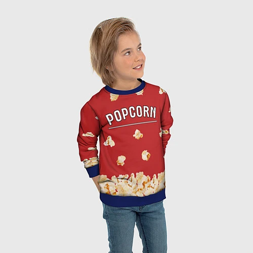 Детский свитшот Popcorn / 3D-Синий – фото 3