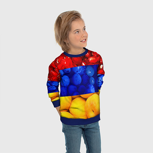 Детский свитшот Флаг Армении / 3D-Синий – фото 3