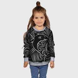 Свитшот детский Акула в в морской пучине, цвет: 3D-меланж — фото 2