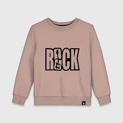 Свитшот хлопковый детский Rock Logo, цвет: пыльно-розовый