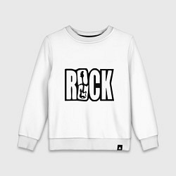 Свитшот хлопковый детский Rock Logo, цвет: белый