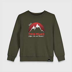Свитшот хлопковый детский Twin Peaks: Pie & Murder, цвет: хаки