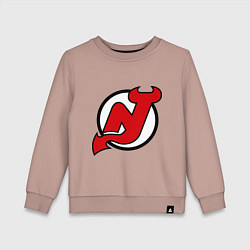 Свитшот хлопковый детский New Jersey Devils, цвет: пыльно-розовый