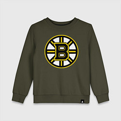 Свитшот хлопковый детский Boston Bruins, цвет: хаки