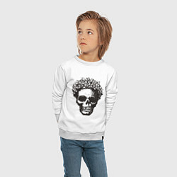 Свитшот хлопковый детский Skull, цвет: белый — фото 2