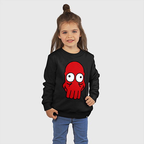 Детский свитшот Dr. Zoidberg Face / Черный – фото 3