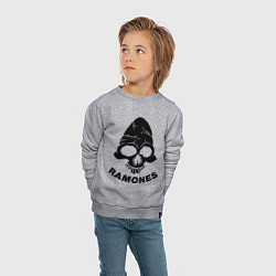 Свитшот хлопковый детский Ramones, цвет: меланж — фото 2
