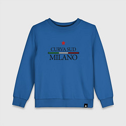 Свитшот хлопковый детский Curva Sud: Milano FC цвета синий — фото 1