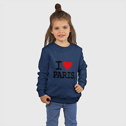 Свитшот хлопковый детский I love Paris, цвет: тёмно-синий — фото 2