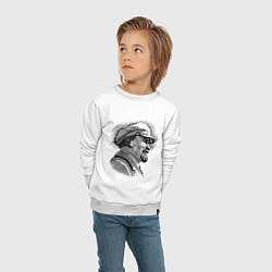 Свитшот хлопковый детский Ленин: гравюра, цвет: белый — фото 2