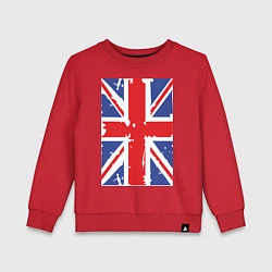 Свитшот хлопковый детский Британский флаг, цвет: красный