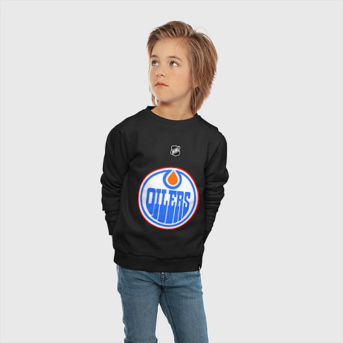 Детский свитшот Edmonton Oilers: Khabibulin 35 / Черный – фото 4