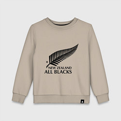 Свитшот хлопковый детский New Zeland: All blacks, цвет: миндальный