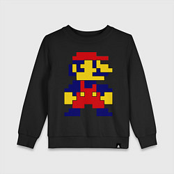 Свитшот хлопковый детский Pixel Mario, цвет: черный