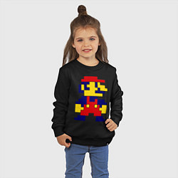 Свитшот хлопковый детский Pixel Mario, цвет: черный — фото 2