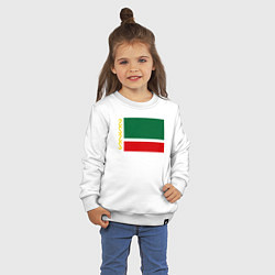 Свитшот хлопковый детский Чечня: флаг, цвет: белый — фото 2