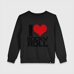 Свитшот хлопковый детский I love rock'n'roll, цвет: черный