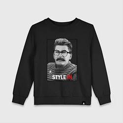 Свитшот хлопковый детский Stalin: Style in, цвет: черный