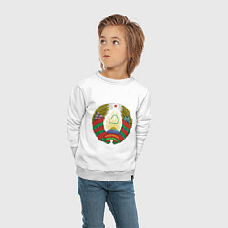 Свитшот хлопковый детский Белоруссия герб, цвет: белый — фото 2