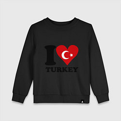 Свитшот хлопковый детский I love turkey, цвет: черный