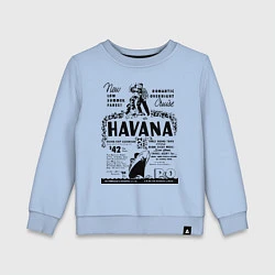 Свитшот хлопковый детский Havana Cuba, цвет: мягкое небо