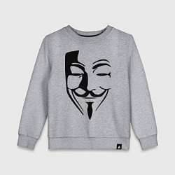 Свитшот хлопковый детский Vendetta Mask, цвет: меланж