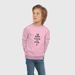 Свитшот хлопковый детский Keep Calm & Ctrl + Z, цвет: светло-розовый — фото 2