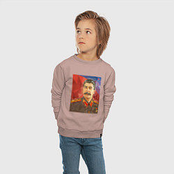 Свитшот хлопковый детский Сталин: полигоны, цвет: пыльно-розовый — фото 2