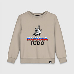 Свитшот хлопковый детский Russia judo, цвет: миндальный