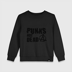 Свитшот хлопковый детский Punks not dead, цвет: черный