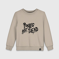 Свитшот хлопковый детский Punks not dead, цвет: миндальный