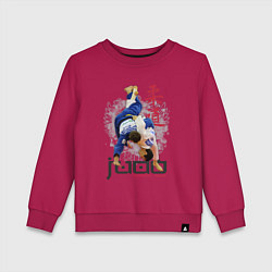 Свитшот хлопковый детский Дзюдо: национальная команда, цвет: маджента