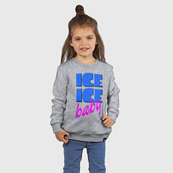 Свитшот хлопковый детский Ice ice baby, цвет: меланж — фото 2