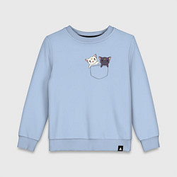 Свитшот хлопковый детский Кисы, цвет: мягкое небо