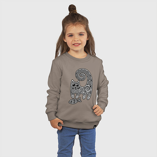 Детский свитшот Кот3 / Утренний латте – фото 3