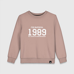Свитшот хлопковый детский Год выпуска 1989, цвет: пыльно-розовый
