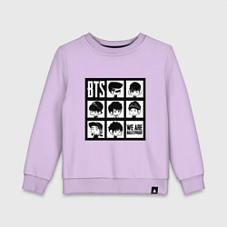 Свитшот хлопковый детский BTS: We are bulletproof, цвет: лаванда