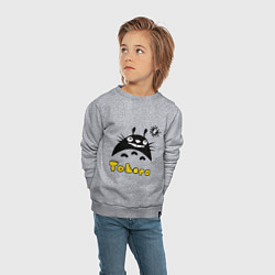 Свитшот хлопковый детский Totoro тоторо, цвет: меланж — фото 2