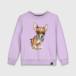 Свитшот хлопковый детский Чихуахуа с бабочкой, цвет: лаванда