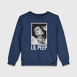 Свитшот хлопковый детский Lil Peep: White Style, цвет: тёмно-синий