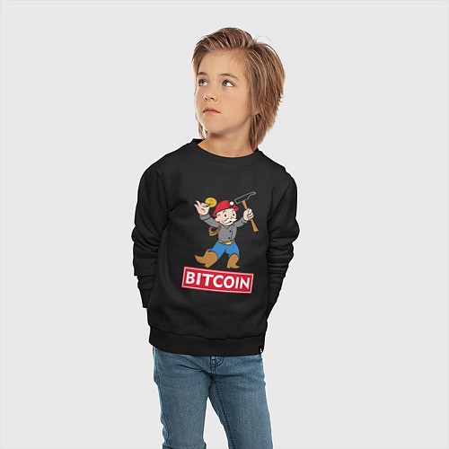 Детский свитшот Bitcoin Miner / Черный – фото 4