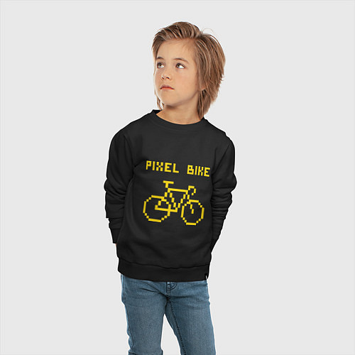 Детский свитшот Pixel Bike one color / Черный – фото 4