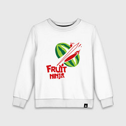 Свитшот хлопковый детский Fruit Ninja, цвет: белый
