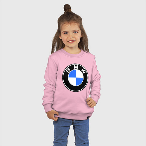 Детский свитшот Logo BMW / Светло-розовый – фото 3