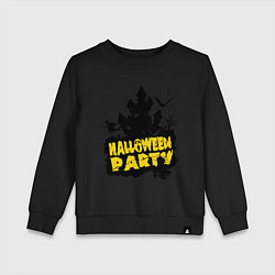 Свитшот хлопковый детский Halloween party-замок, цвет: черный