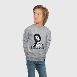 Свитшот хлопковый детский Chuck Norris: He Waits, цвет: меланж — фото 2