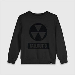 Свитшот хлопковый детский Fallout 3, цвет: черный