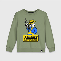 Свитшот хлопковый детский Fallout 3 Man, цвет: авокадо
