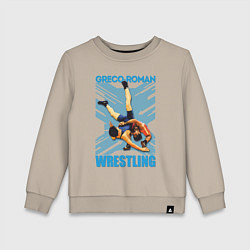 Свитшот хлопковый детский Greco-roman wrestling, цвет: миндальный